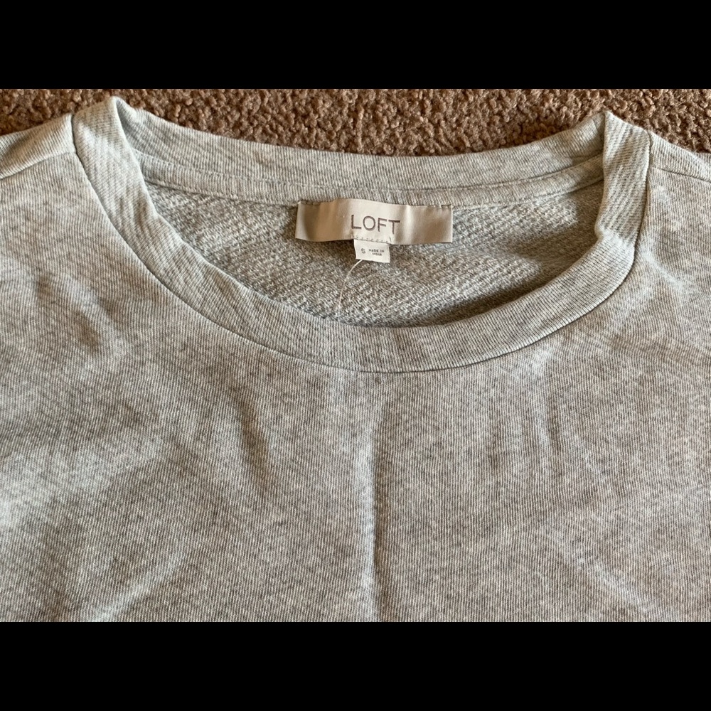 Loft Embroidered Ruffle Sleeve Sweatshirt Top S - Picture 7 of 16